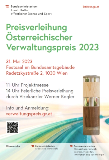 Preisverleihung "Österreichischer Verwaltungspreis 2023" durch Vizekanzler Kogler Preisverleihung "Österreichischer Verwaltungspreis 2023" durch Vizekanzler Kogler