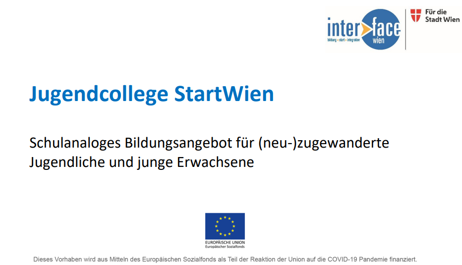 Jugendcollege StartWien - Schulanaloges Bildungsangebot der Stadt Wien für neu zugewanderte Jugendliche und junge Erwachsene.jpg