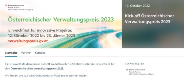 Kick-off Österreichischer Verwaltungspreis 2023