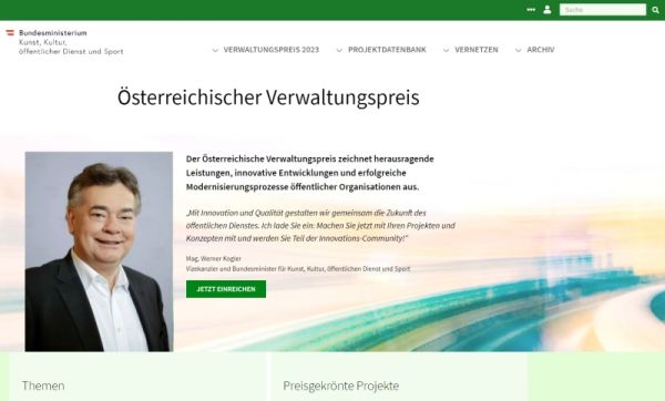 Neue Website Verwaltungspreis.gv.at